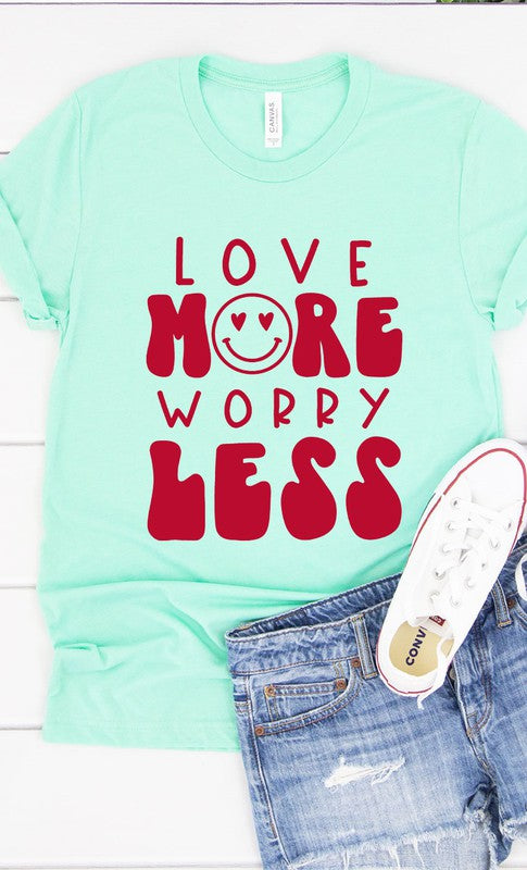 Love More Worry Less Graphic Tee T-Shirt PLUS