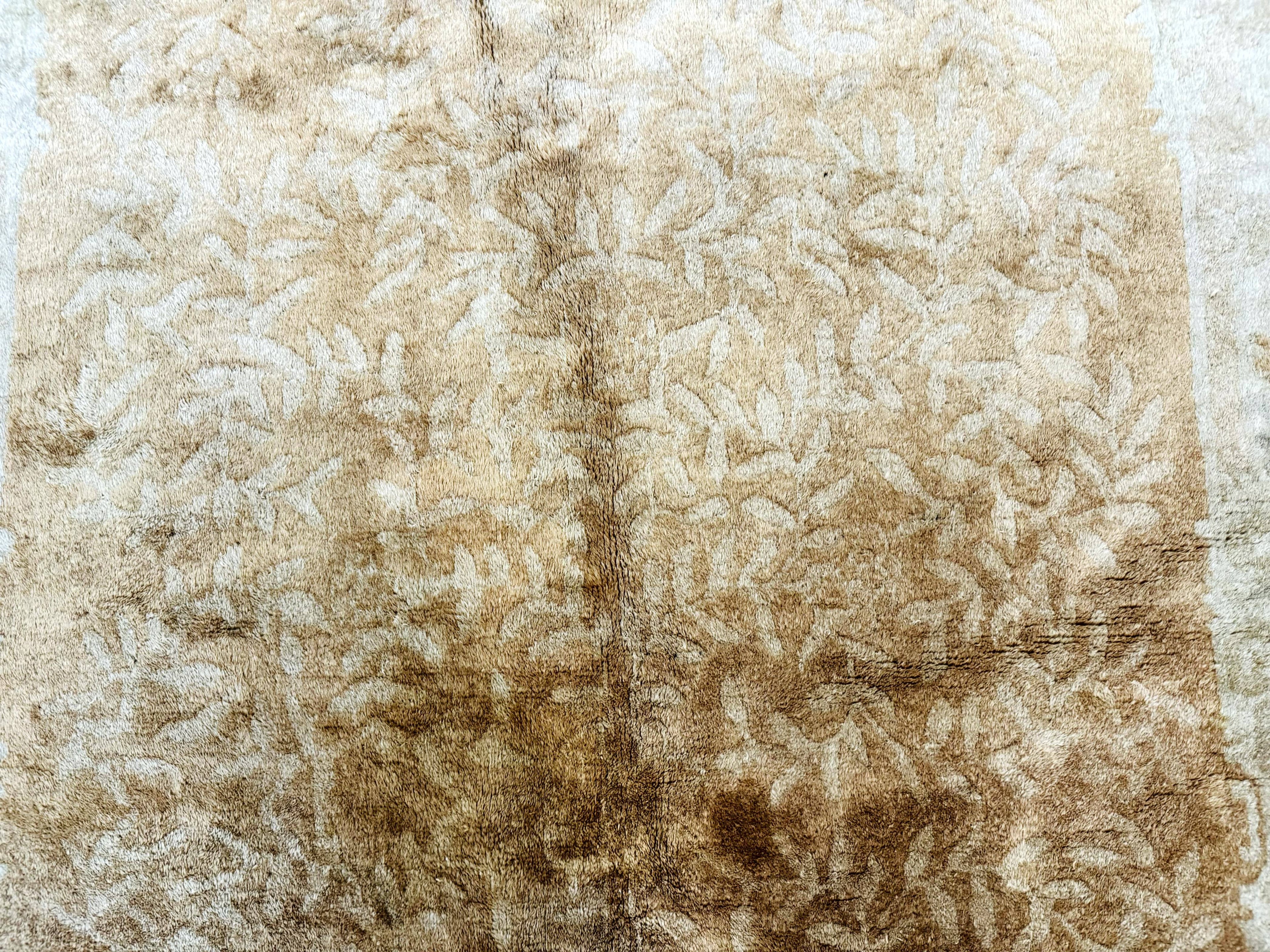 Chinese Peking Rug 5x7, Golden-Tan, Vintage Chinese Wool Carpet