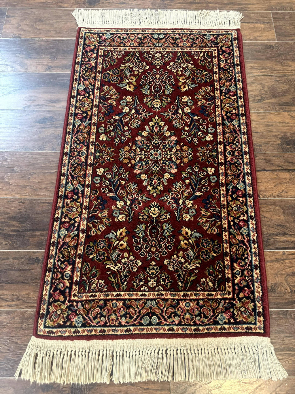 Small Karastan Rug 2.6 x 4 Red Sarouk #785, Karastan Wool Pile Rug, Original 700 Series, Discontinued Vintage Karastan Carpet