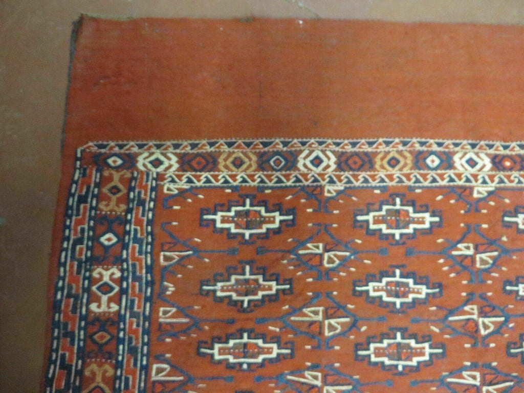 2'8" X 4' Antique Handmade Tribal Wool Rug Pillow Case Yamud Flat Weave Diamond