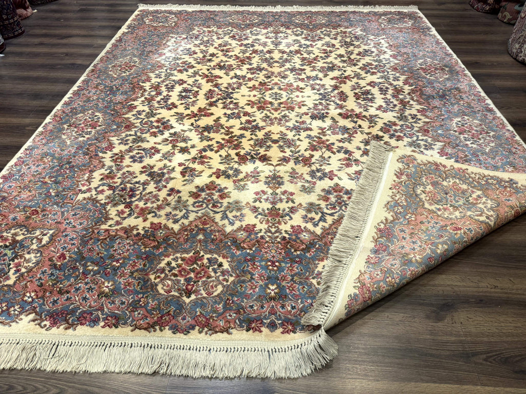 8.8 x 10.6 Karastan Kirman Rug #788, Wool Vintage Discontinued Floral Carpet