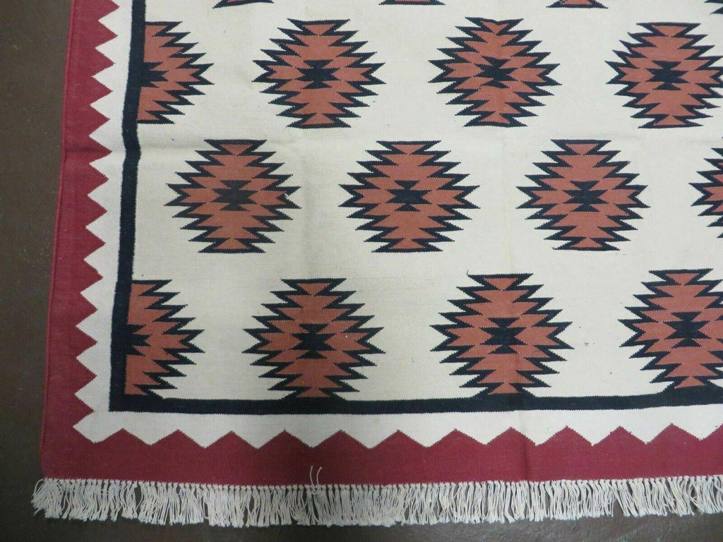 5' X 8' Hand Woven Wool Rug Contemporary Kilim Dhurrie Modern Oriental Area Rug
