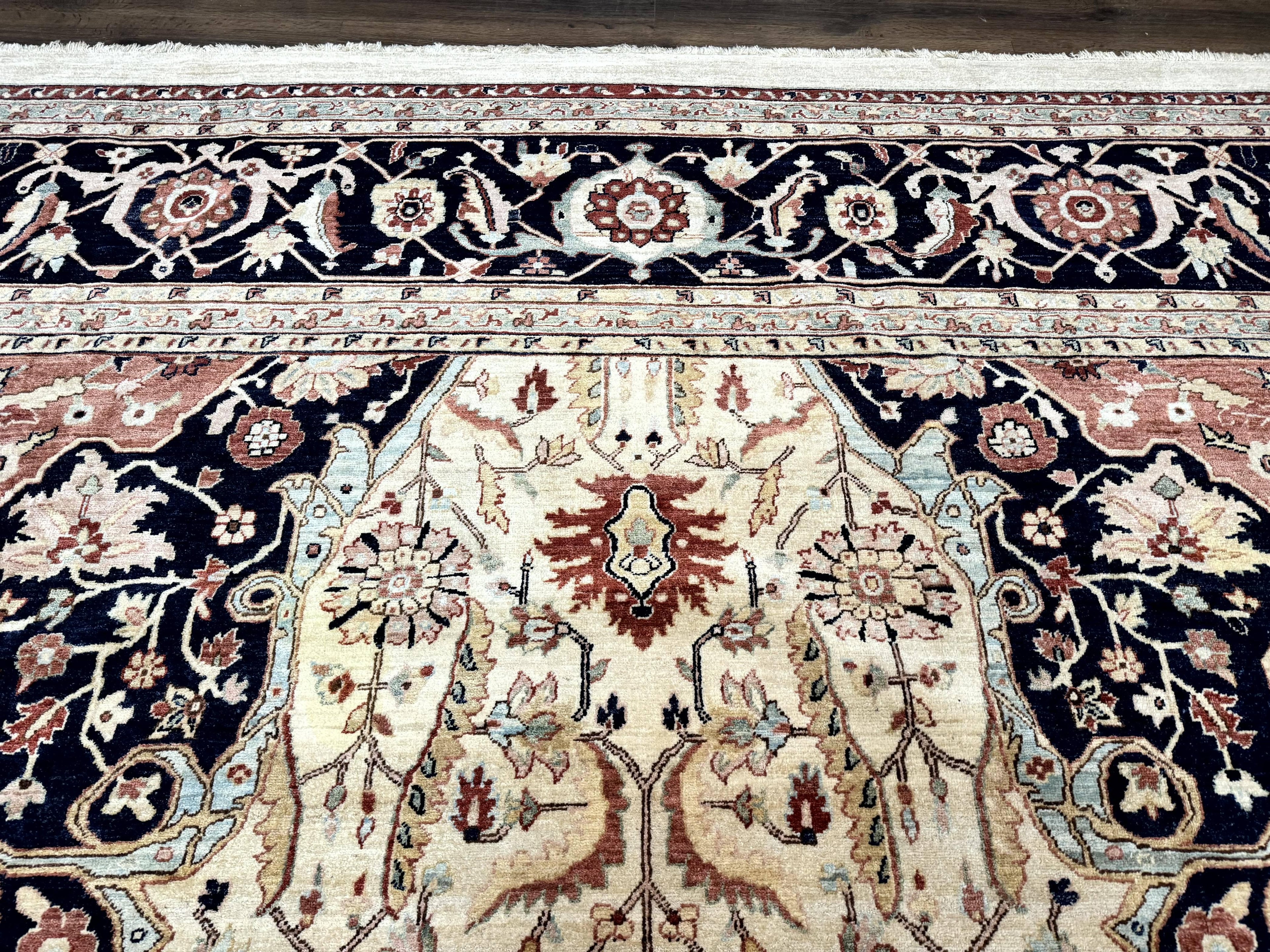 Large Palace Sized Stark Carpet 13x19, Traditional Wool Handmade Rug, Beige