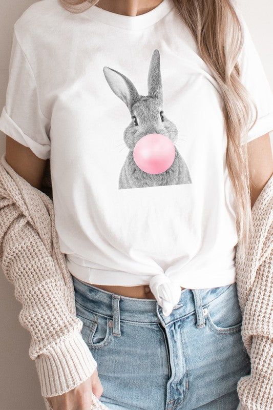 Cute Bubblegum Bunny Easter PLUS Graphic Tee T-Shirt