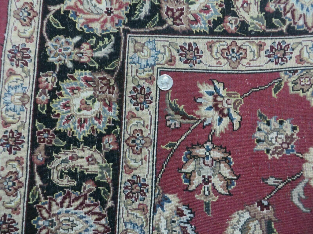 6' X 9' Vintage Handmade Fine India Floral Oriental Silk Accent Wool Rug Carpet