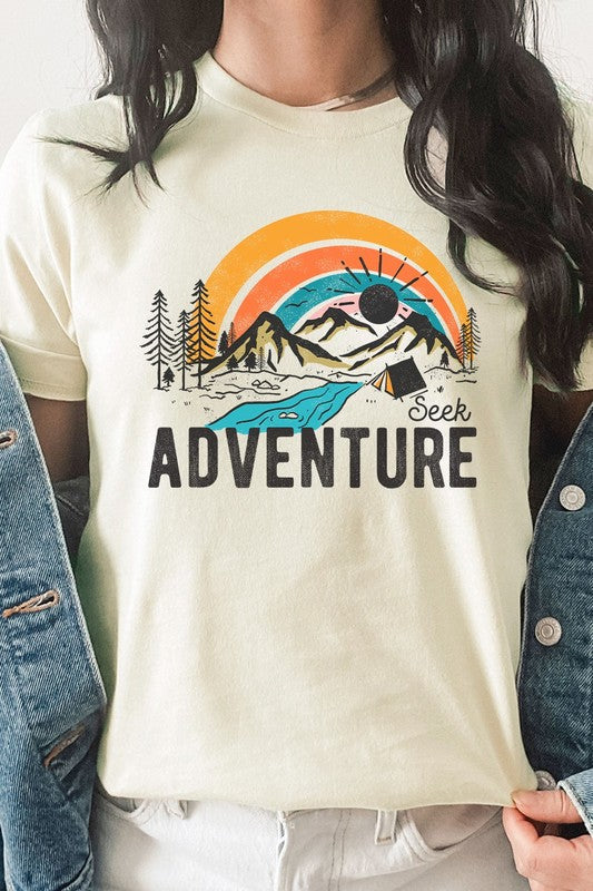 Seek Adventure Forest Mountain Camp Graphic Tee T-Shirt