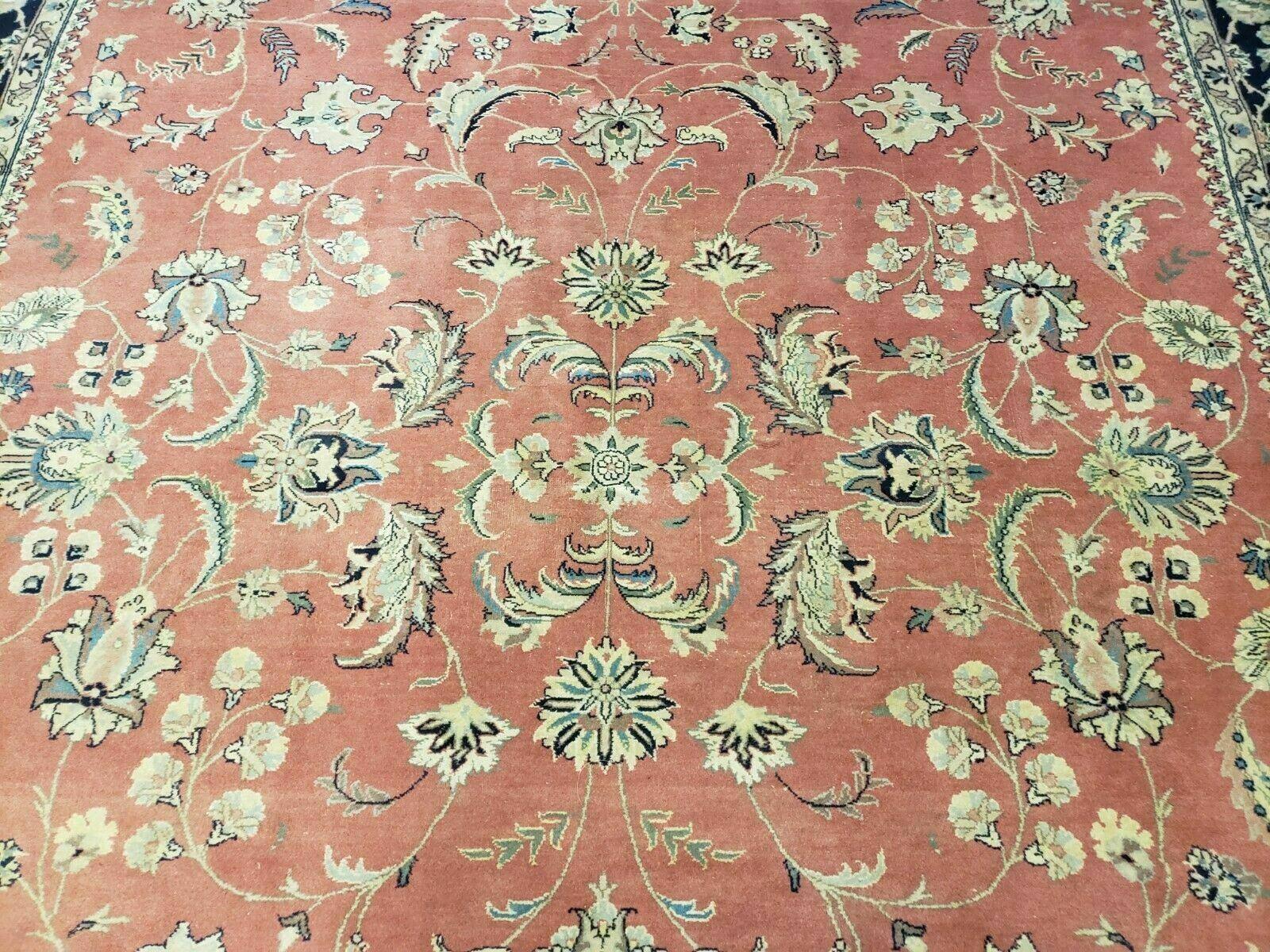 6' X 9' Vintage Fine Oriental Floral Handmade Wool Rug Vegetable Dyes Red Nice
