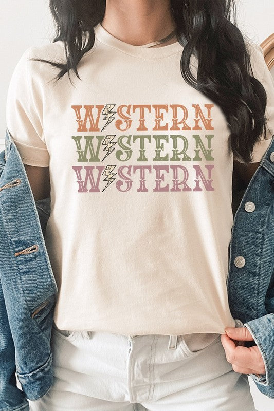Western Snakeskin Lightning Country Graphic Tee T-Shirt