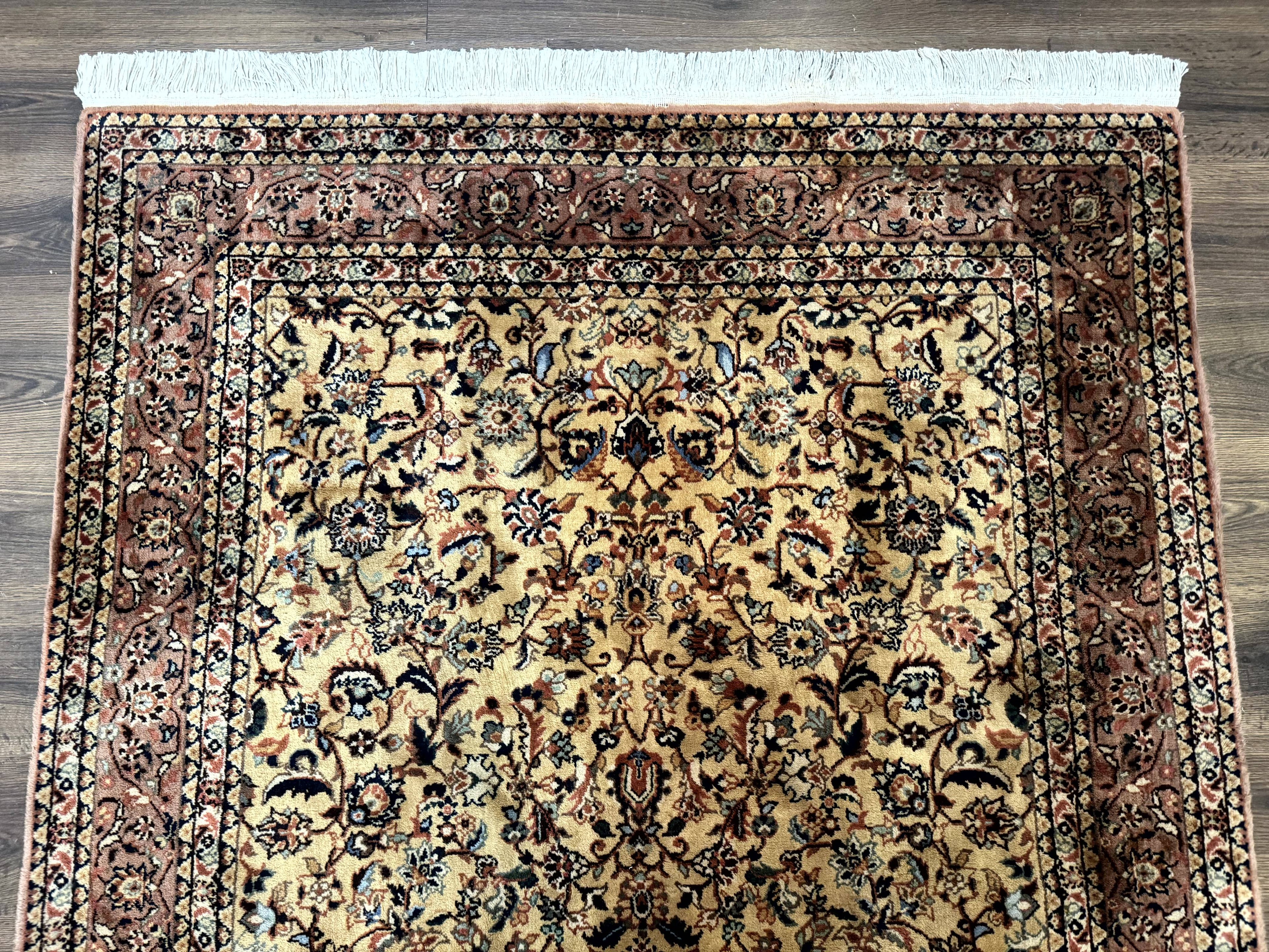 Indo Persian Rug 5x8, Light Tan/Camel, Allover Design