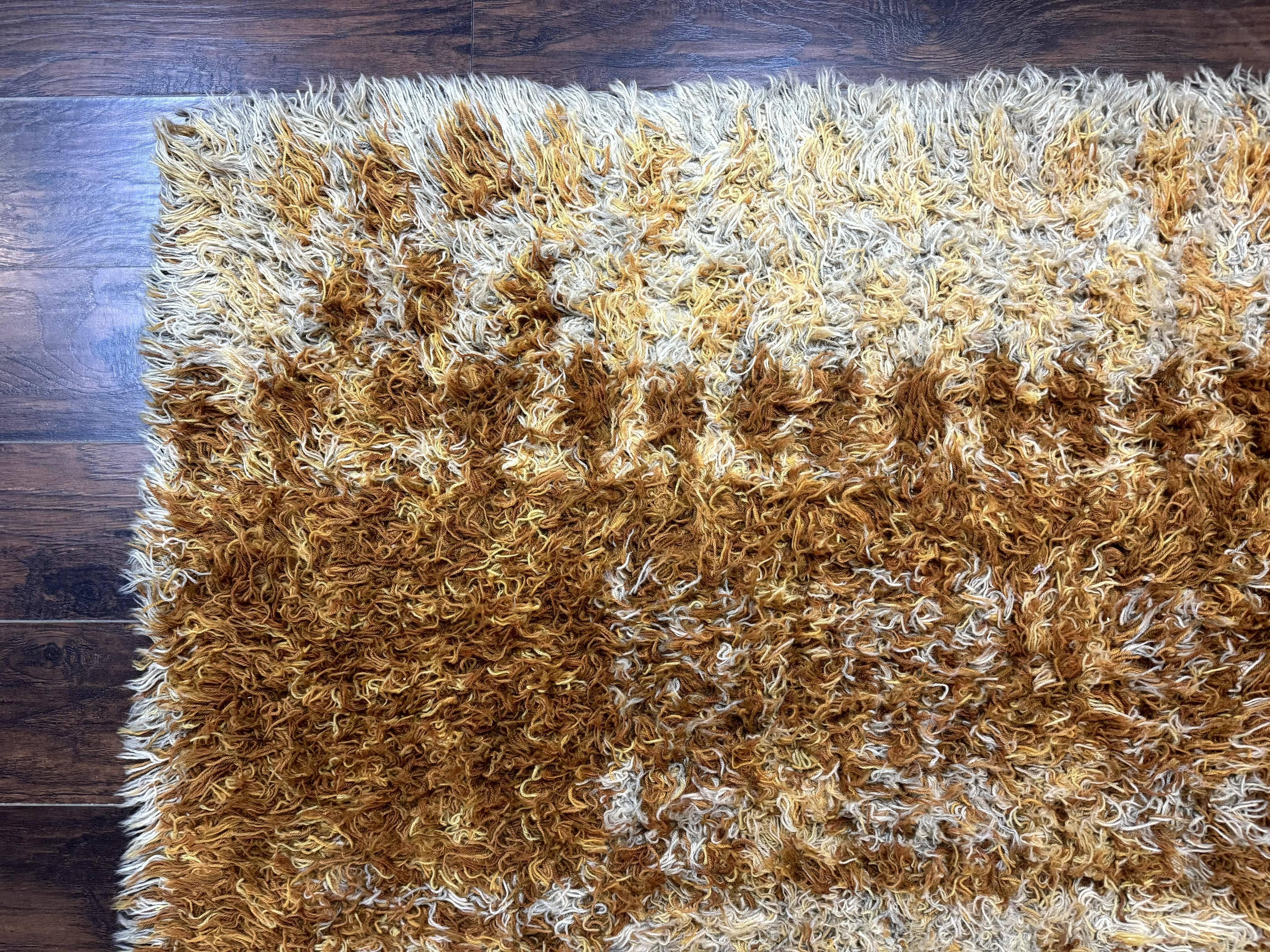 Vintage Rya Shag Rug 5.5 x 7.7