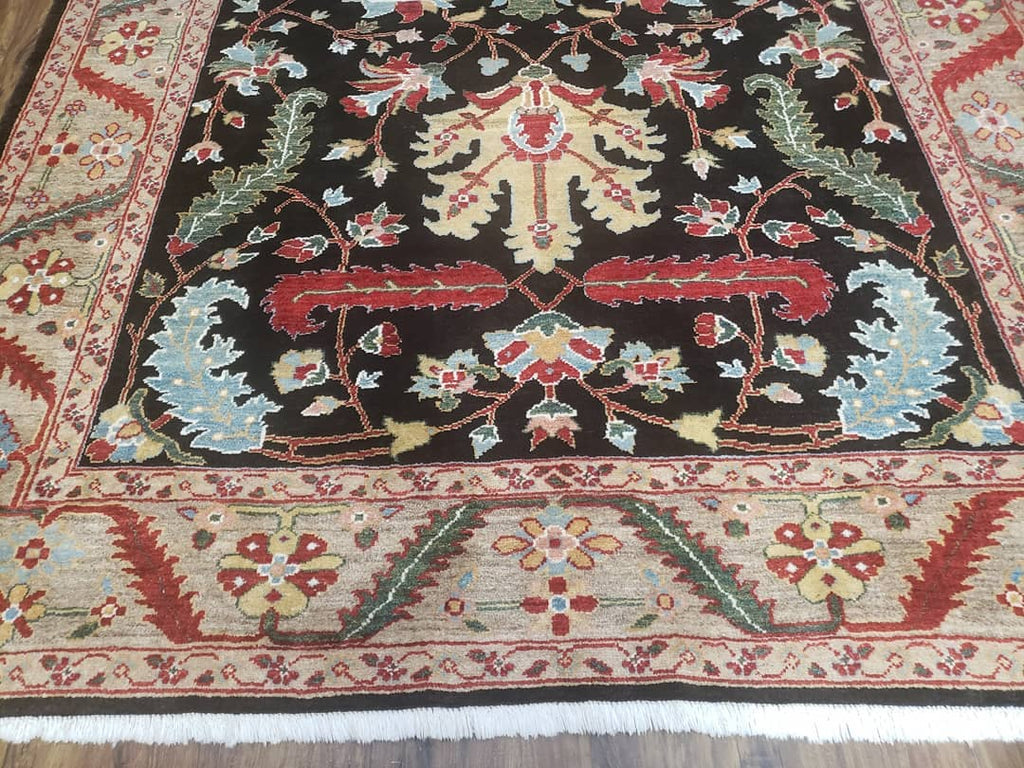 Peshawar Rug, 6x9 Rug, Hand Knotted Wool Area Rug, Black and Silver Rug, Unique Oriental Carpet, Handmade, Medium Sized Rug, Persian Rug