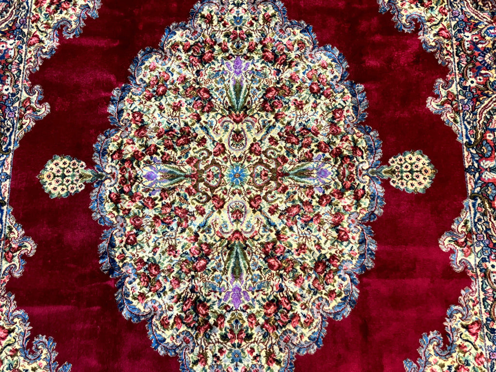 Karastan Rug 8.8 x 12 - Red Floral Kirman - Wool Pile Carpet