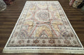 Turkish Silk Rug 8x10, Dome Design, Hereke Carpet, Bamboo Silk, New