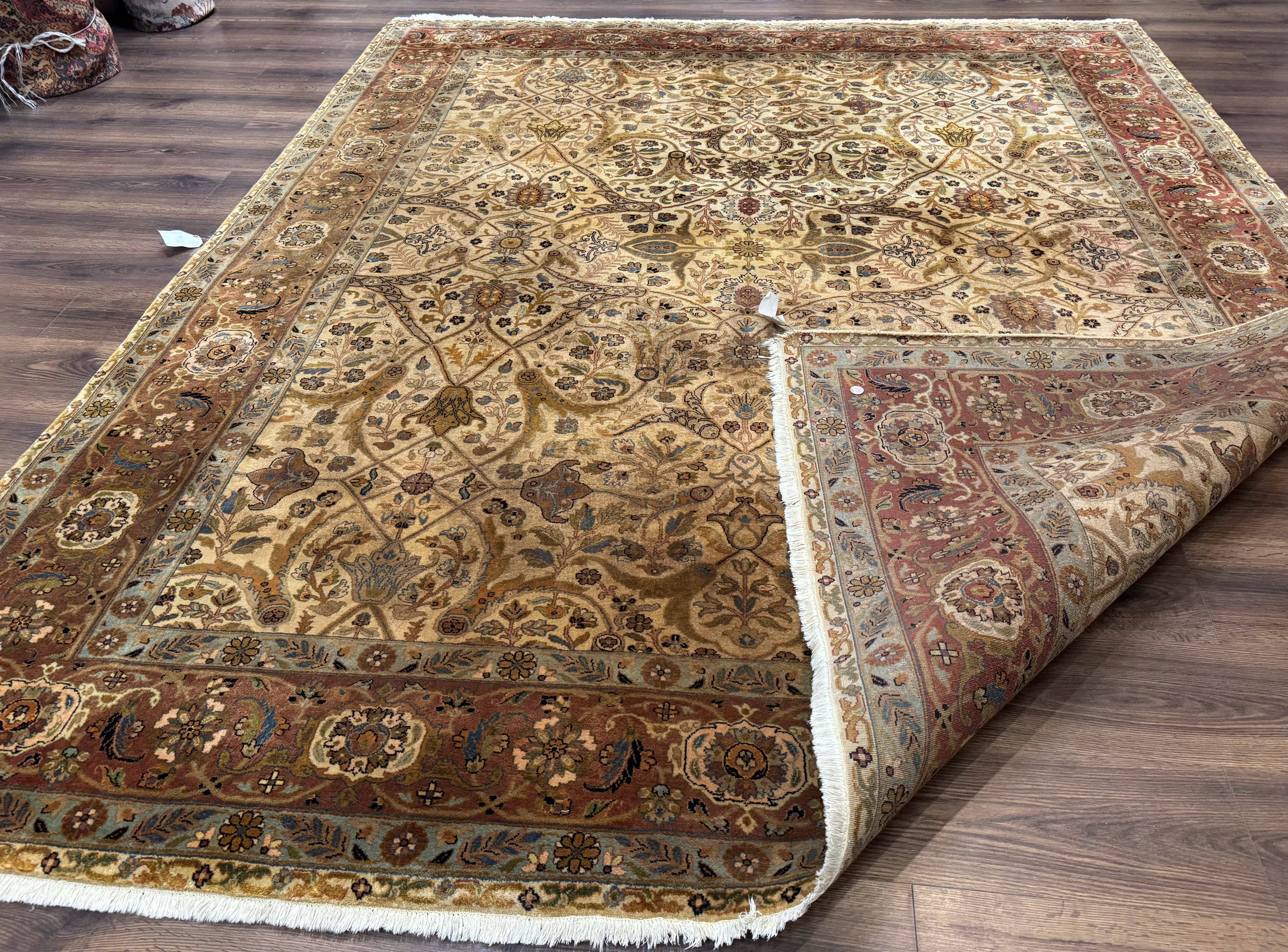 Indo Persian Rug 8x10, Teawash Bidjar Carpet, Allover Pattern