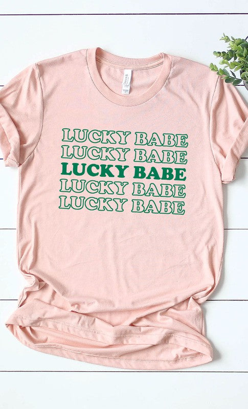 Retro Lucky Babe Graphic Tee T-Shirt
