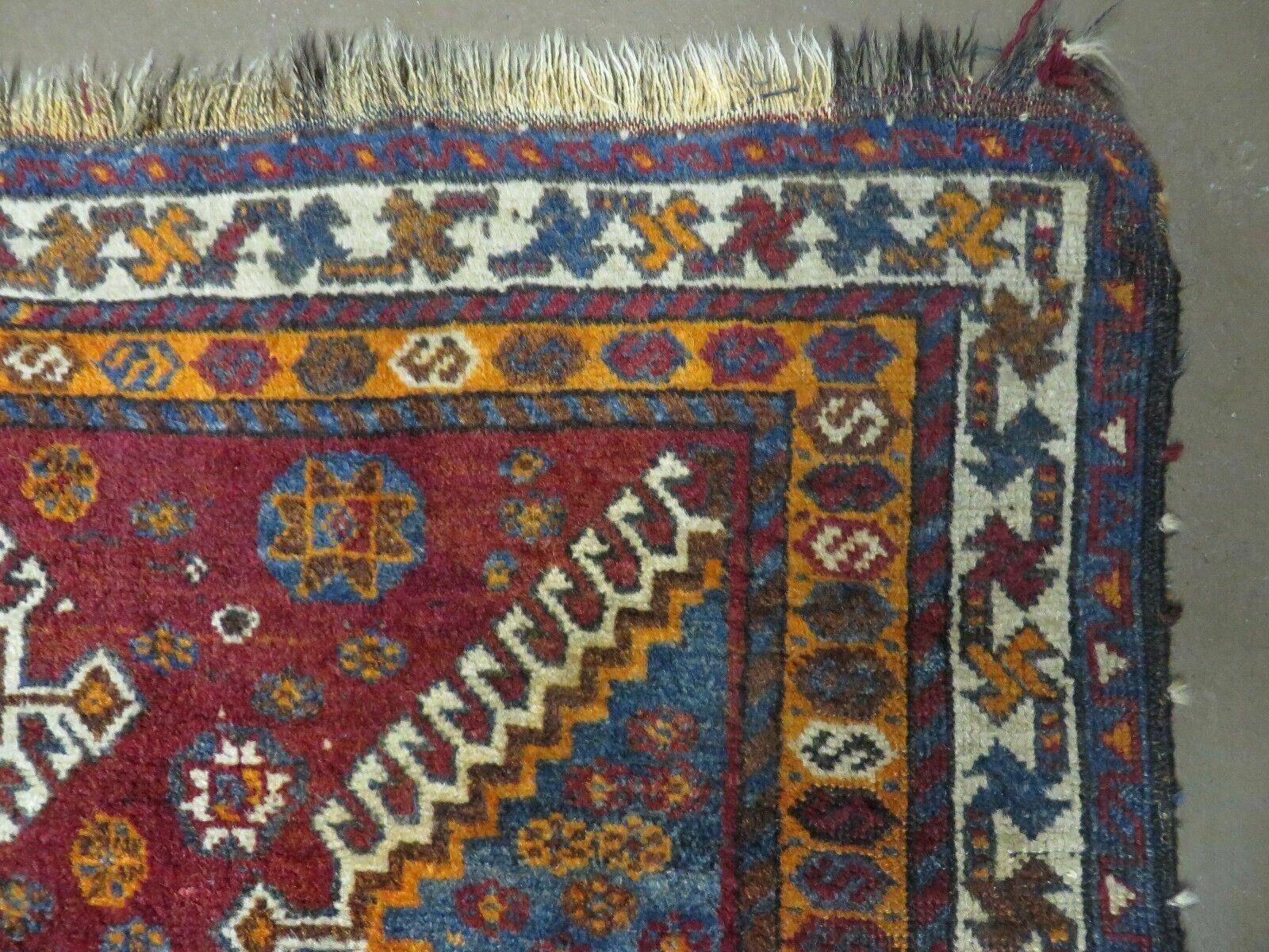 4' X 7' Antique Handmade Tribal Turkish Wool Rug Nice