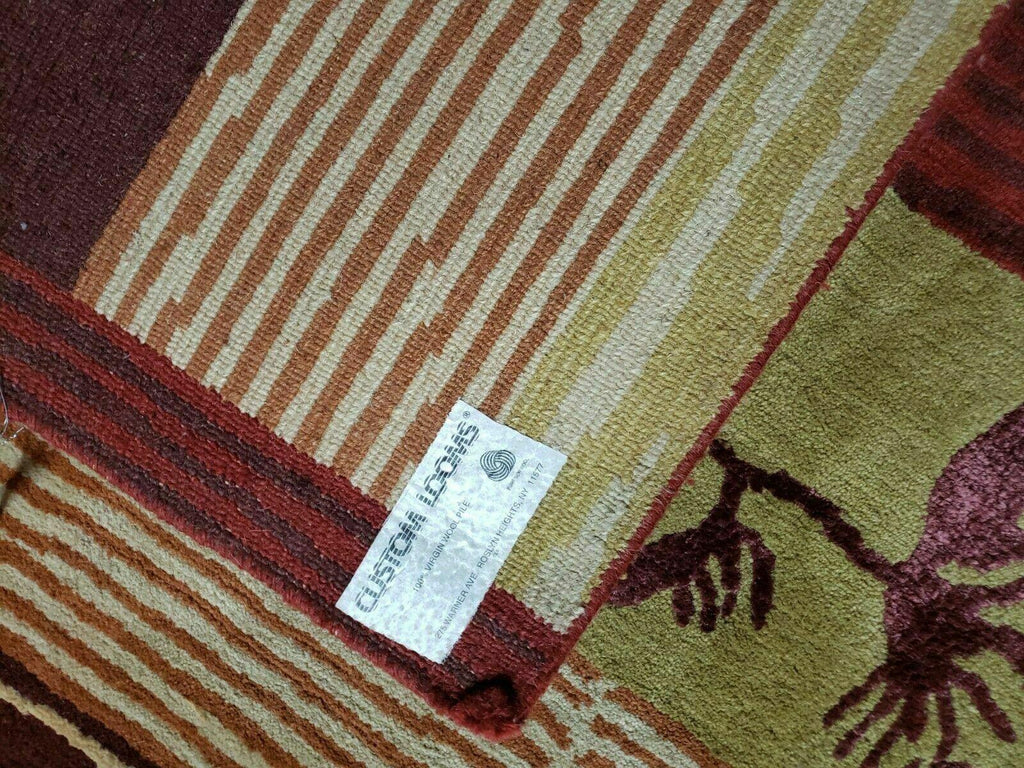 8' X 11' Tibetan Nepal Art Deco Hand Knotted Wool Rug Modern Contemporary Nice