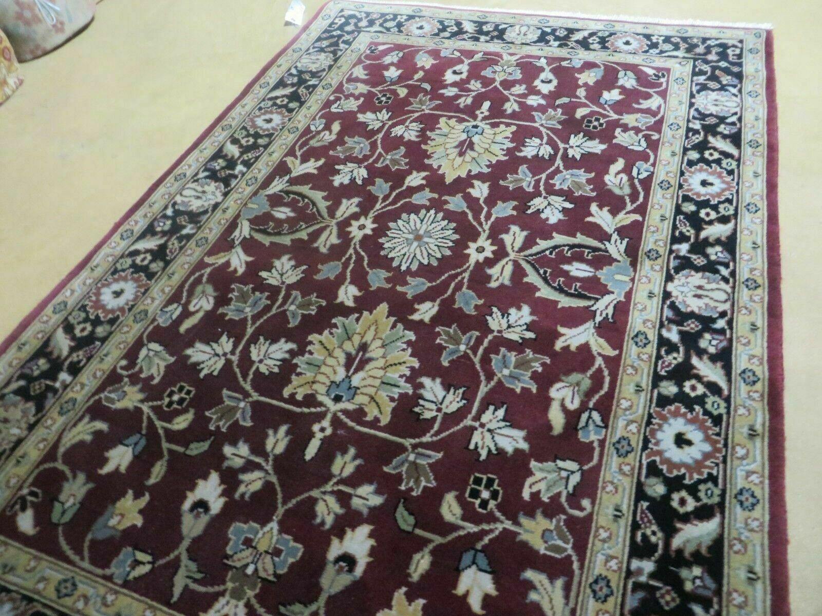 4' X 6' Handmade Finely Knotted Indian Agra Pattern Wool Rug Nice