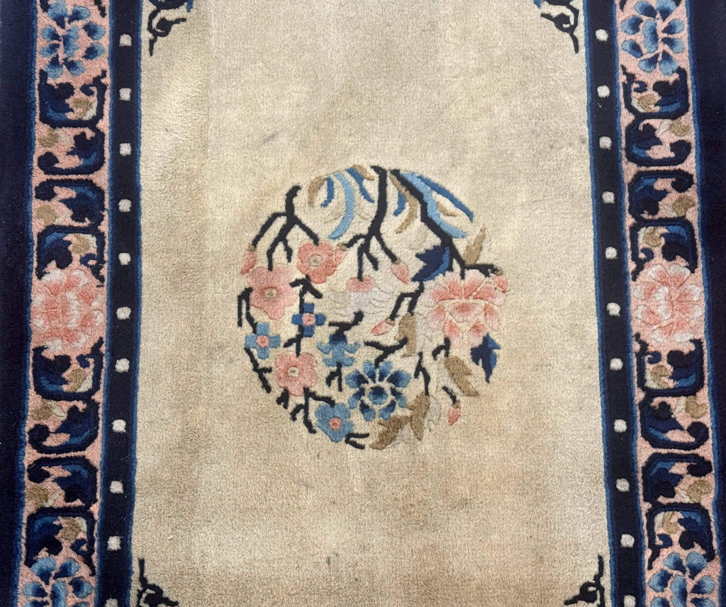 Chinese Peking Rug 2x3, Small Chinese Wool Carpet