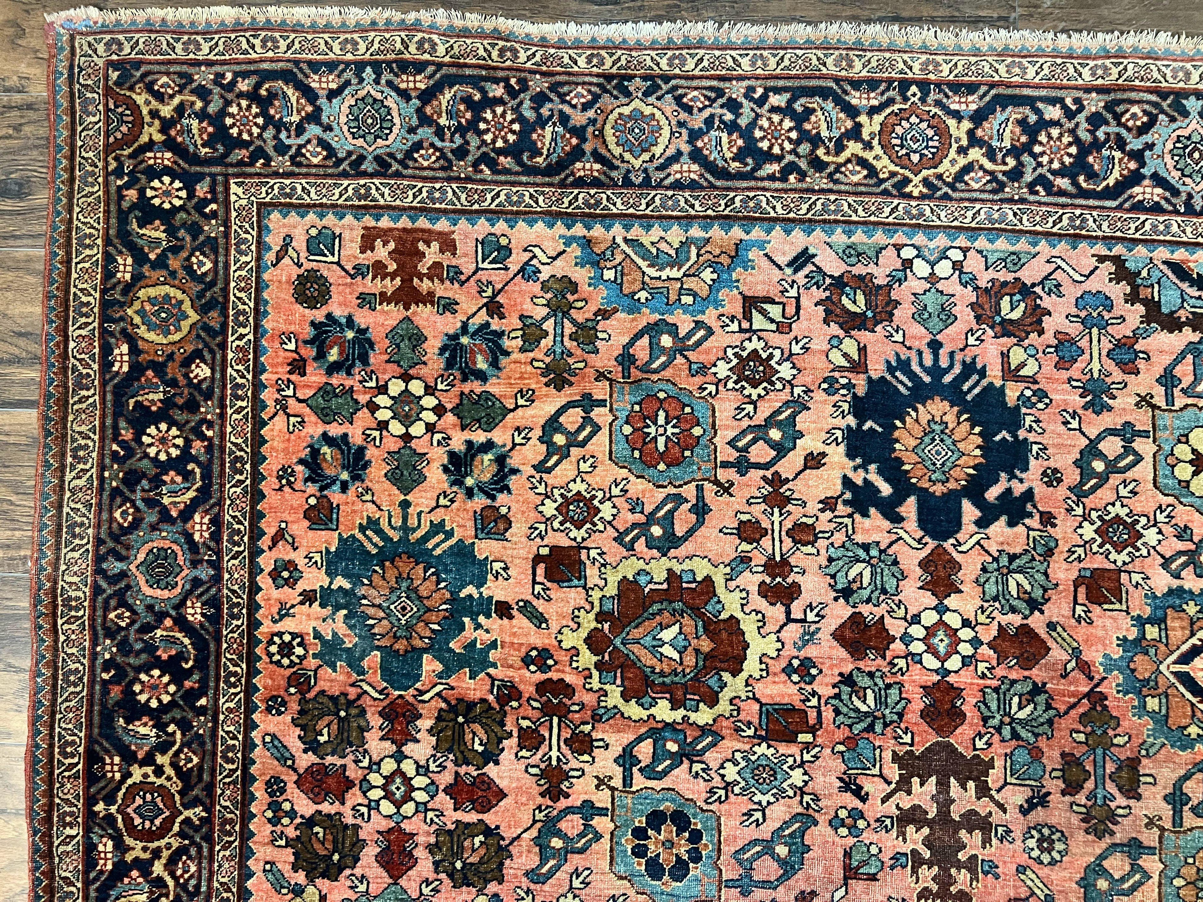 Rare Persian Sarouk Farahan Rug 9x15 – Antique Wool Carpet, Signed By Master Weaver