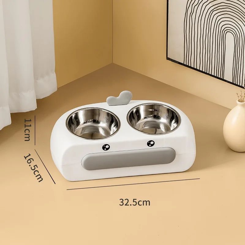 Leak-proof Food Grade Plastic Bowl Mouth Wet-proof Neck Protection Drinking Water Feeding Integrated Cat Bowl