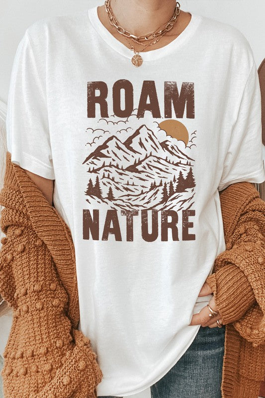 Roam Nature Mountain Valley Sun Graphic Tee T-Shirt