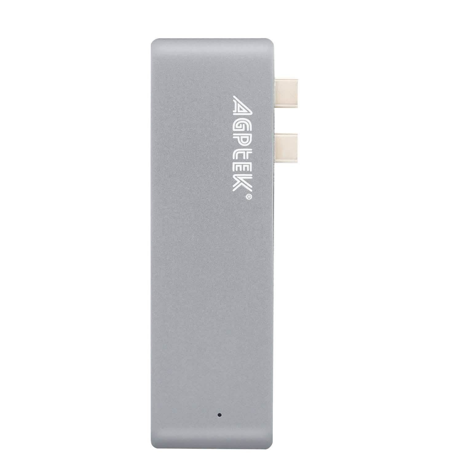 6-in-1 Type-C USB-C Hub Adapter Dual USB 3.0 Port Thunderbolt 3