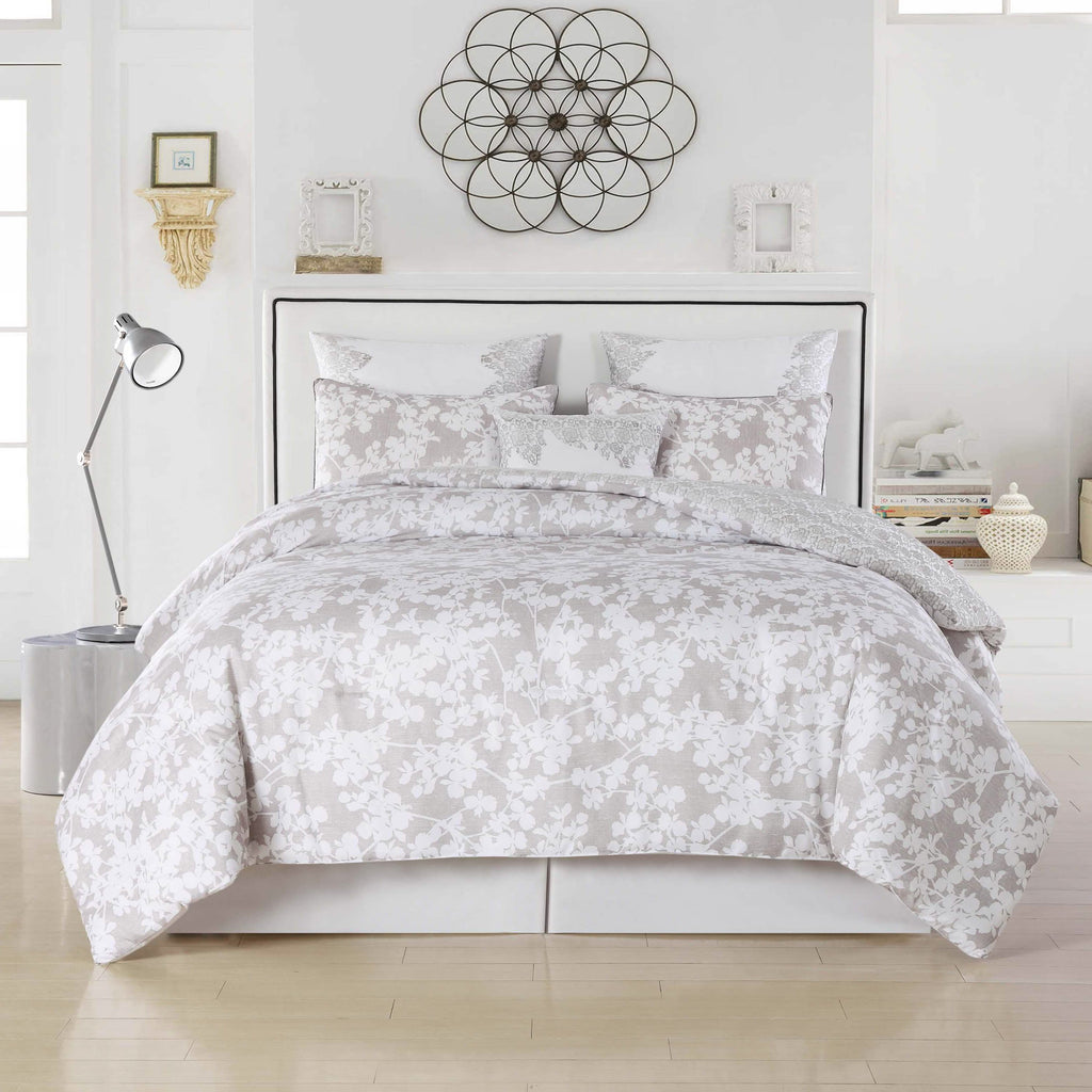 6-Piece: Kensie Oversized Queen Floral Comforter Set