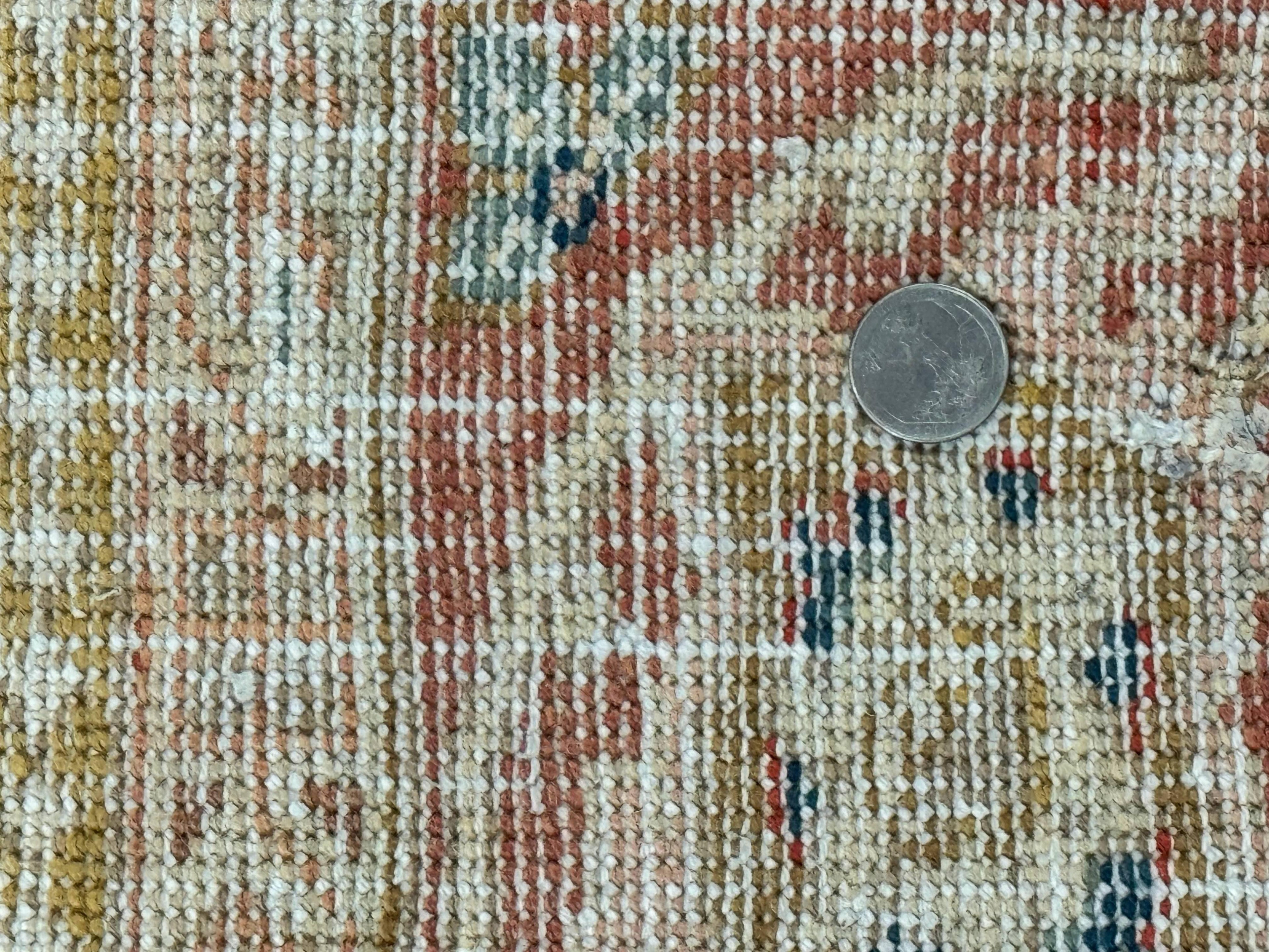 Antique Persian Tabriz Khoy Rug 8x10, Handmade Wool Carpet, Light Green Beige, Vintage Rug for Modern Home