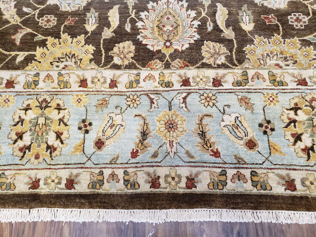 9x12 Vintage Handmade Wool Rug Carpet Indo Mahal Oushak Nice Brown Blue