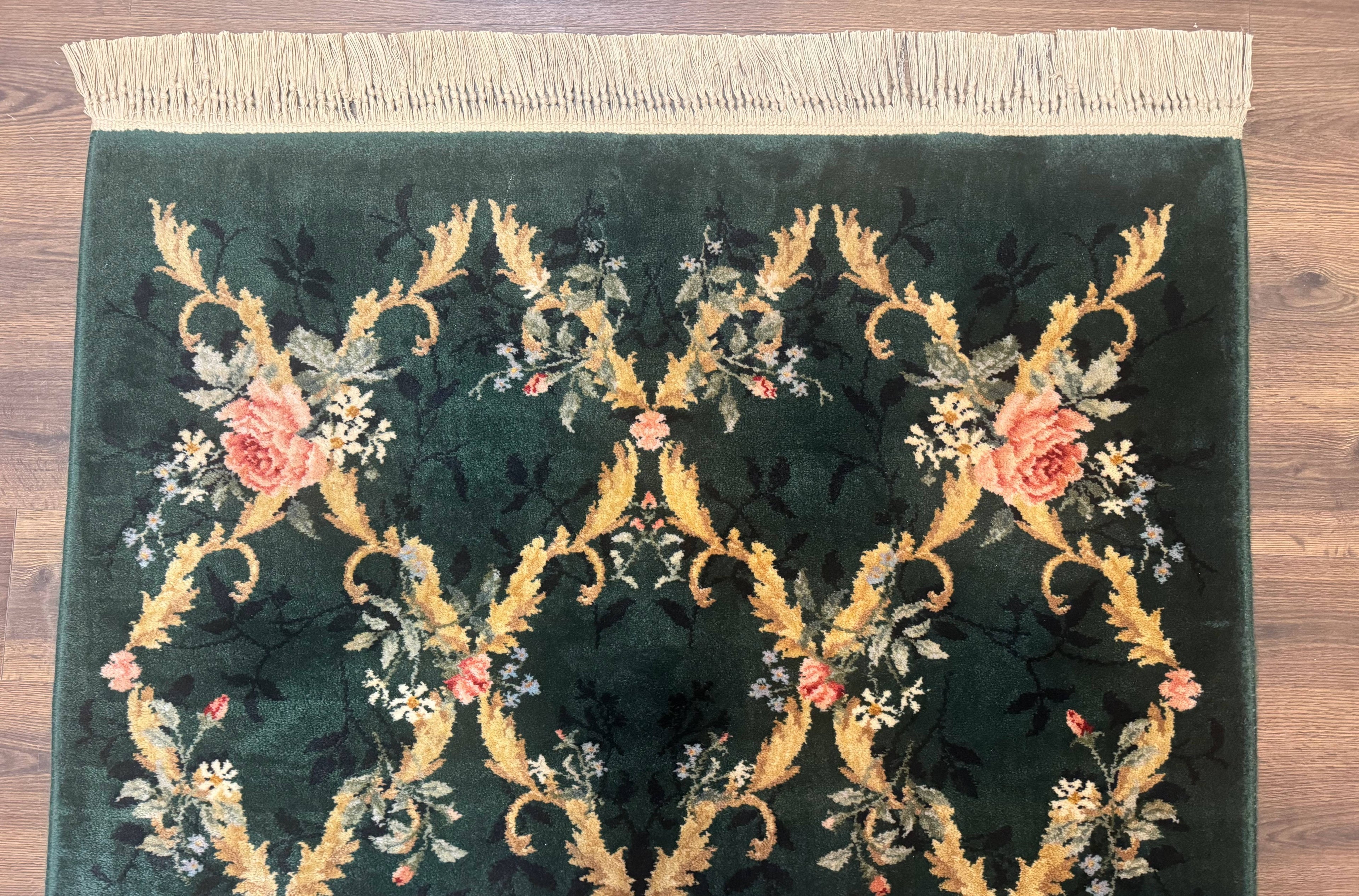 Karastan Garden of Eden Rug 4x6, Green Savonnerie 509/1733, Original Discontinued Vintage Karastan Carpet