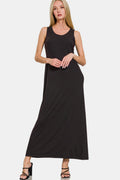 Scoop Neck Wide Strap Tank Dress For Women – Simple & Classic, Comfortable Wide Straps, Flattering Scoop Neckline for Effortless Style