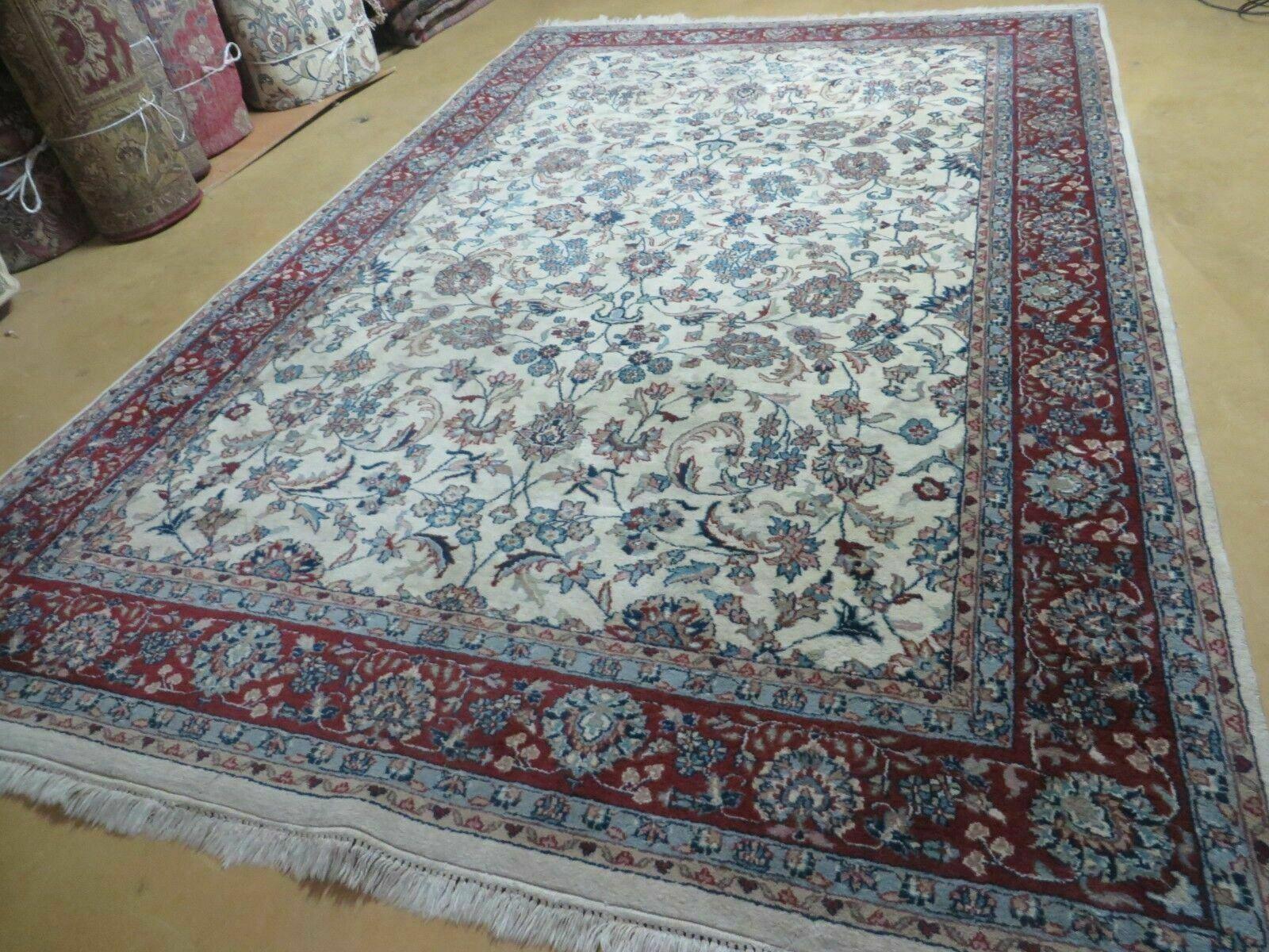 6' X 9' Vintage Handmade Fine Chinese Floral Oriental Wool Rug Carpet Beige