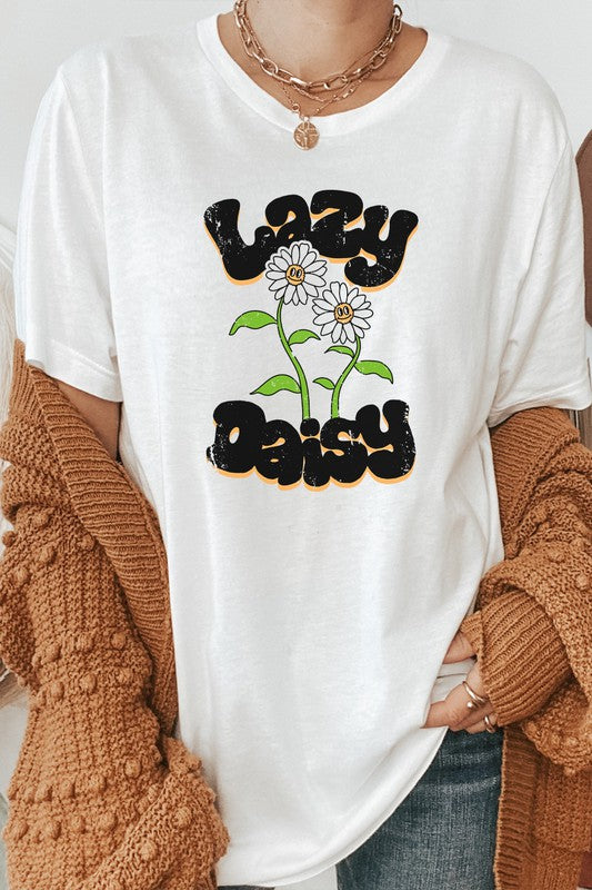 Lazy Daisy Flower Garden Spring Time Graphic Tee T-Shirt
