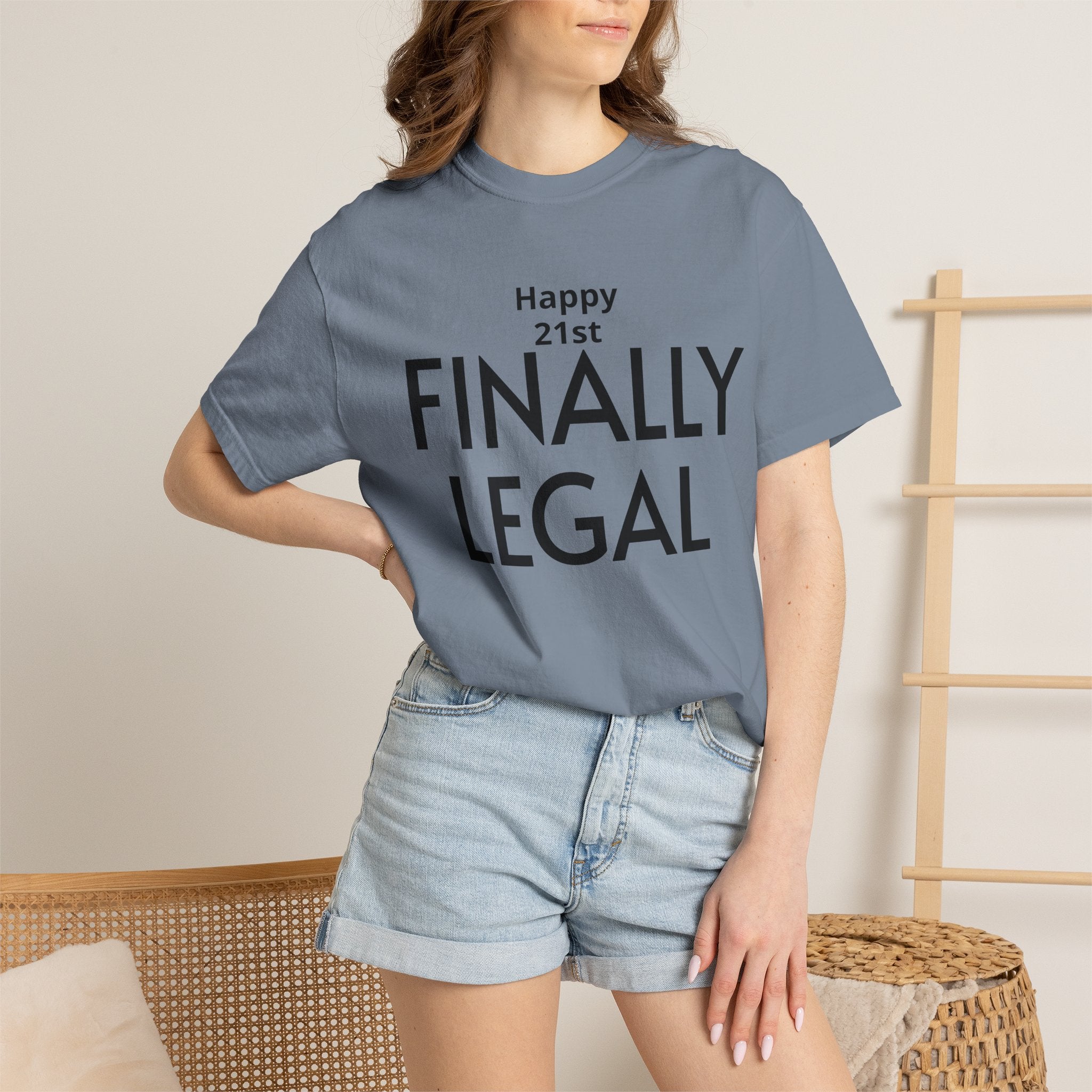 Finally Legal 21st Birthday T-Shirt — "Happy 21st FINALLY LEGAL" Celebration Tee