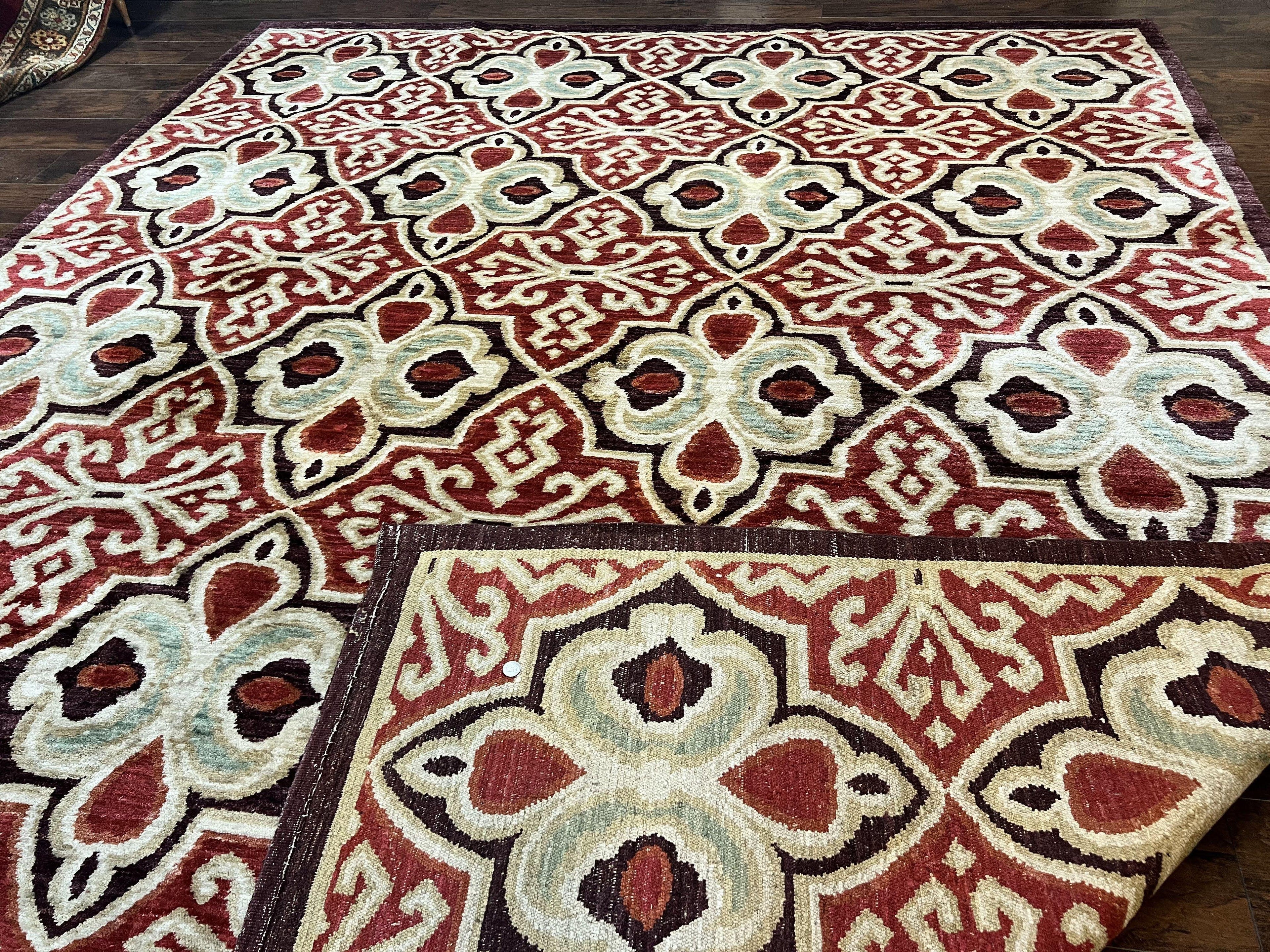 Portuguese Rug 9x12, Vintage Carpet, Handmade Wool Rug