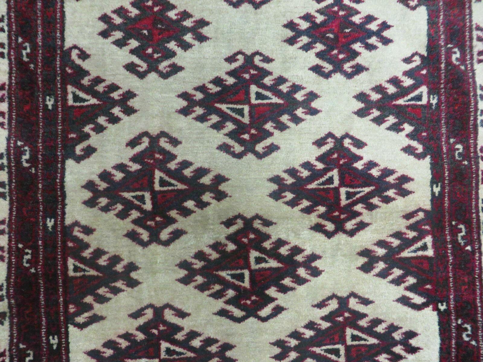 3' X 3' Vintage Handmade Turkoman Bokhara Yamud Wool Rug Nice