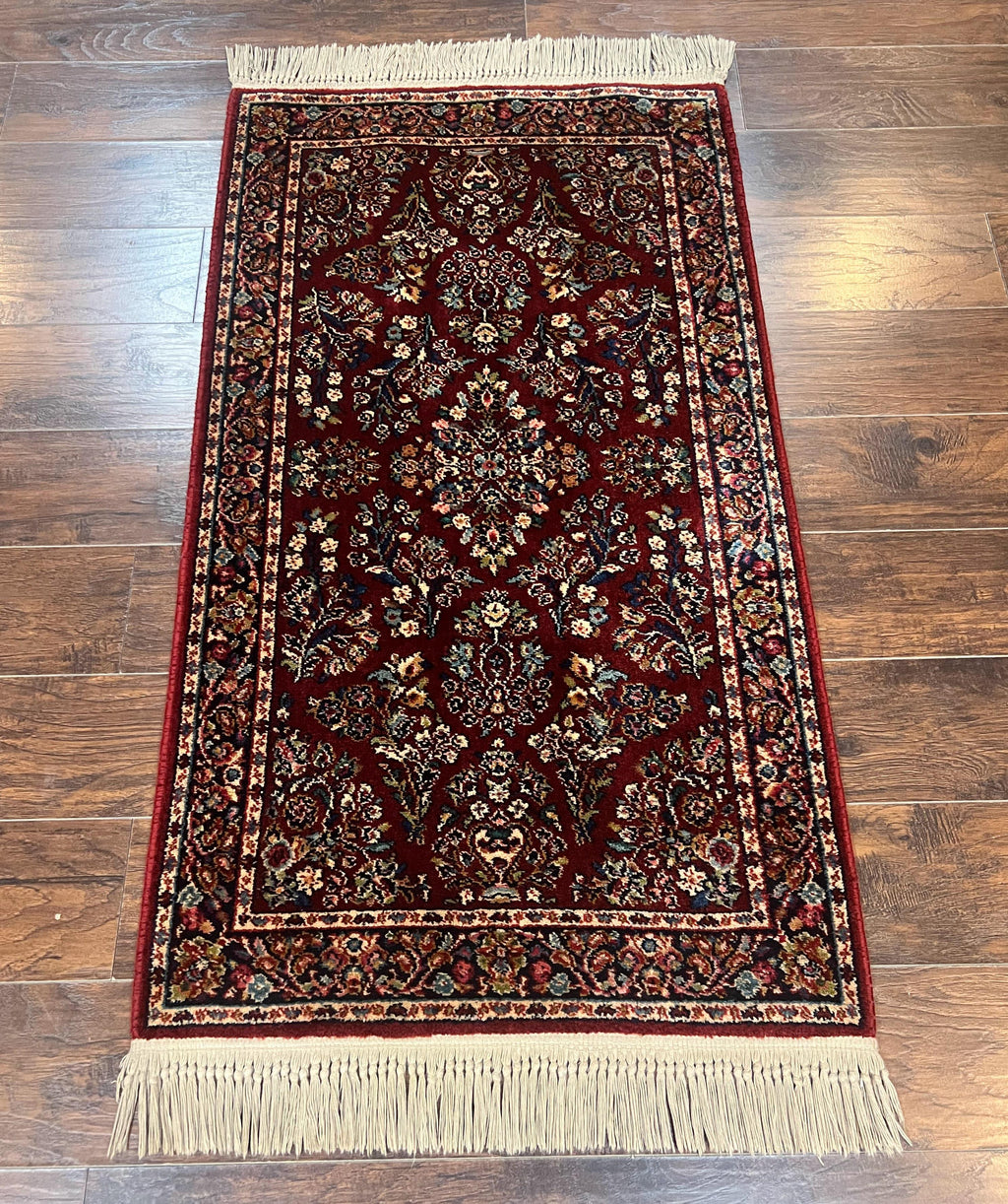 Karastan Rug 3x5 Red Sarouk #785, Small Karastan Wool Pile Rug, Original 700 Series, Discontinued Vintage Karastan Carpet