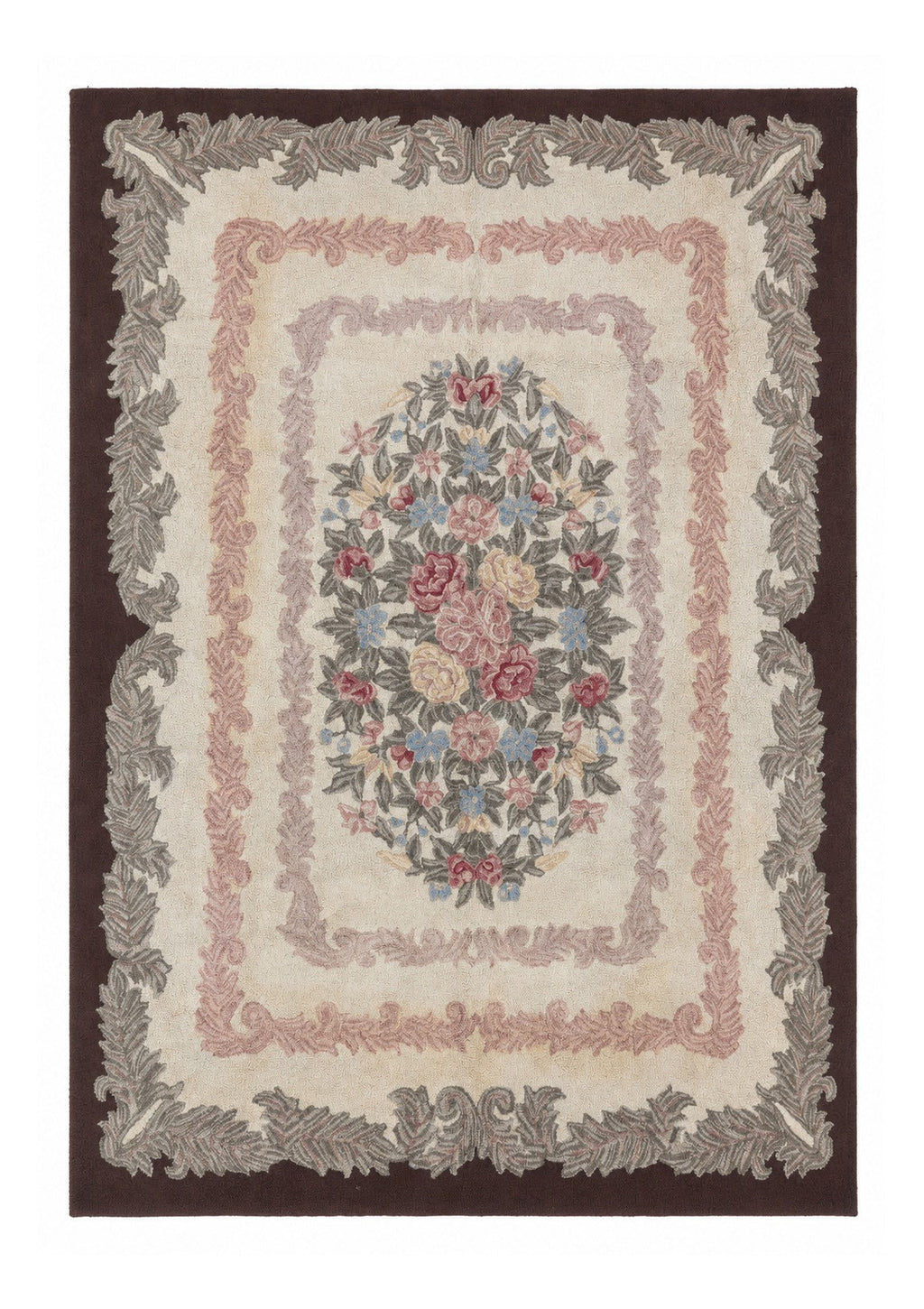 American Hand Hooked Rug 9x12, Vintage Aubusson Carpet, Wool