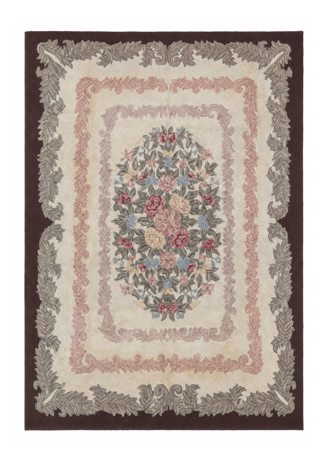 American Hand Hooked Rug 9x12, Vintage Aubusson Carpet, Wool