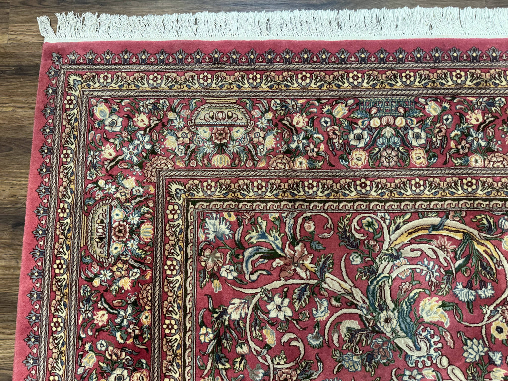Sino Persian Rug 9x12, Fine 290 KPSI, Rose-Red, Floral Allover