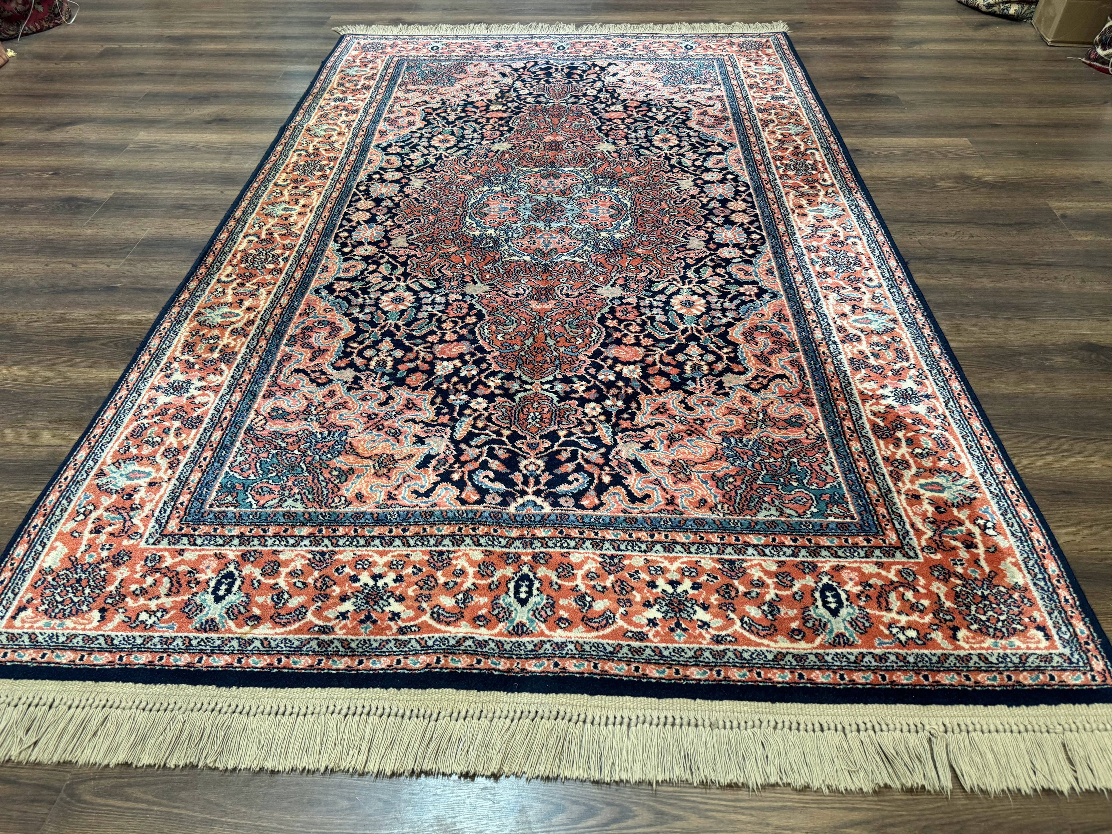 Karastan Rug 5.9 x 9, Kashan Medallion #741, Original Collection 700 Series, Discontinued, Wool Pile