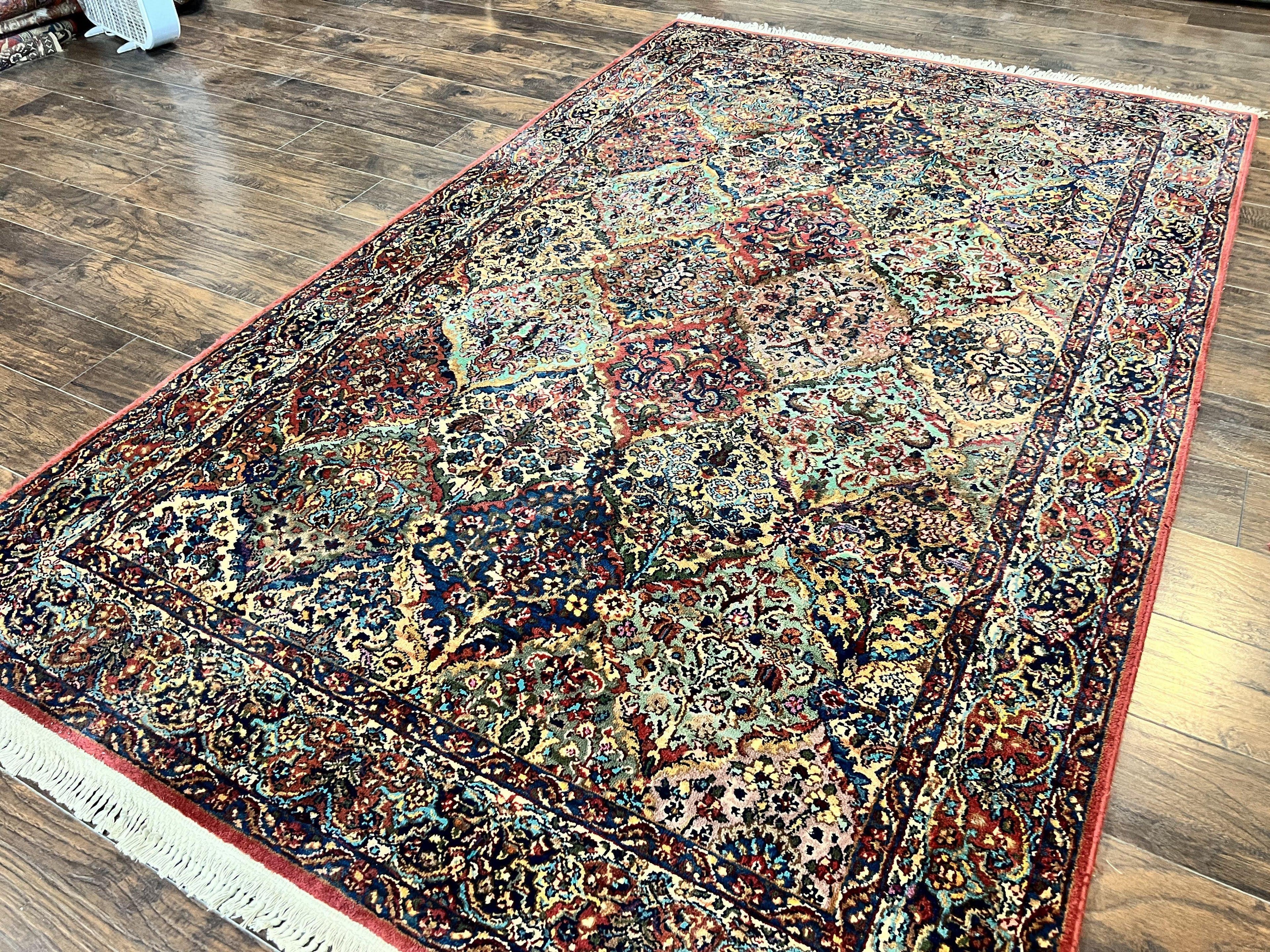 Karastan Multicolor Panel Kirman Rug #717, Wool Karastan Rug 5' 9" x 9', Vintage Multipanel Kirman, Original Karastan Collection 700 Series