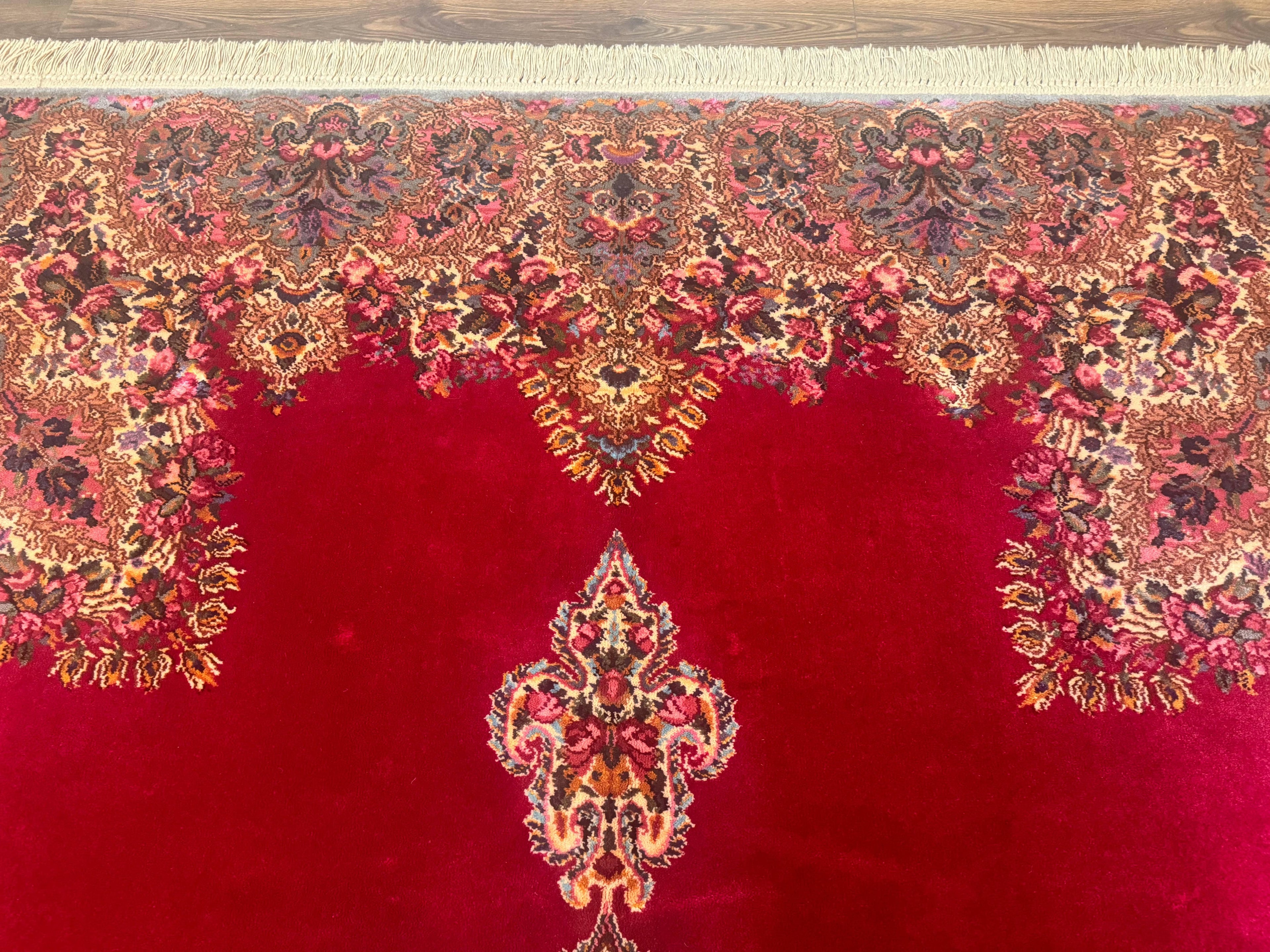 Karastan Rug 8.8 x12 Red Kirman #762, Original 700 Series, Vintage Karastan Carpet, Discontinued Karastan Rug, Karastan Wool Area Rug