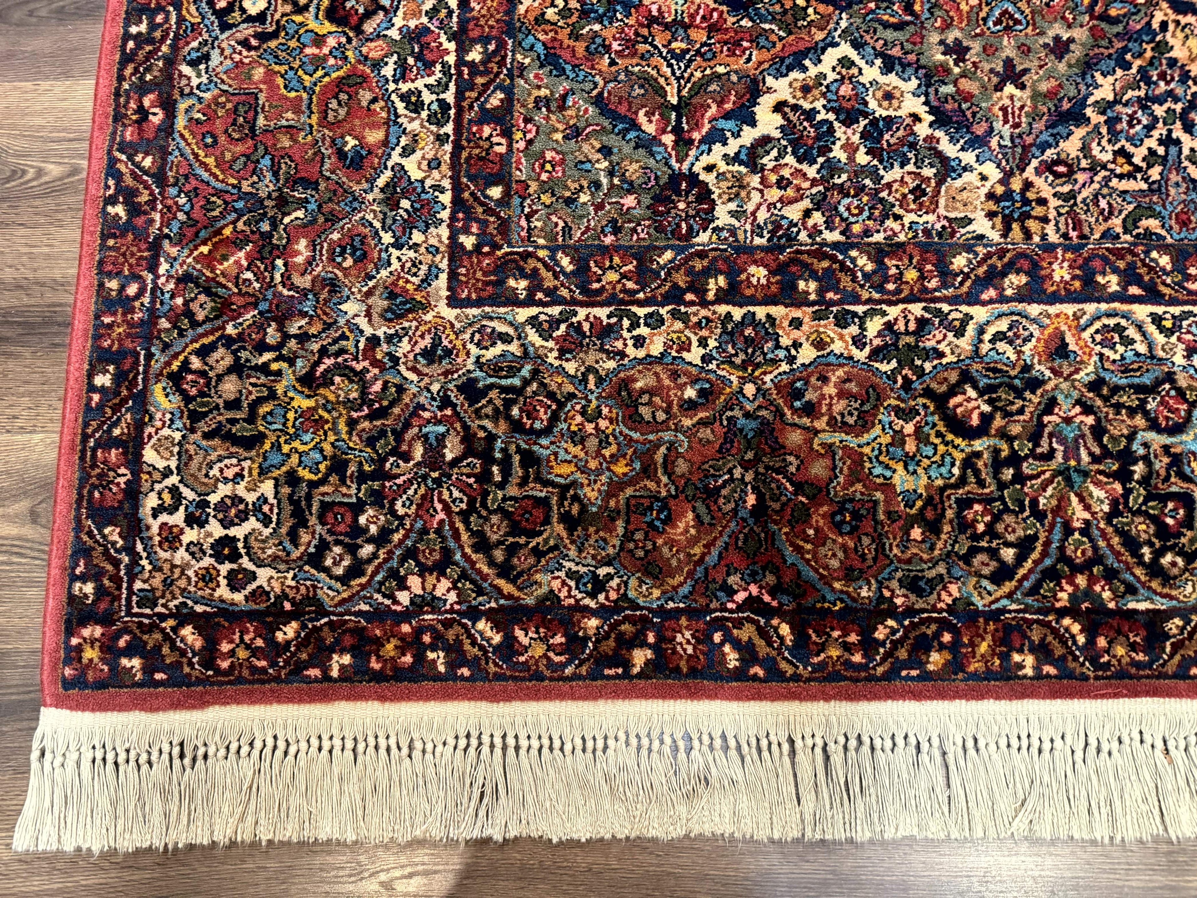 Karastan Rug 8.8 x 10.6, Multicolor Panel Kirman Rug #717, Original 700 Series, Wool