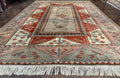 Large Turkish Milas Rug 10x13, Gray, Vintage, Wool on Wool
