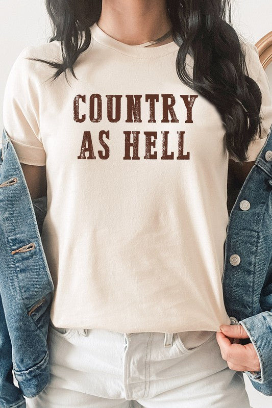 Country As Hell Western Graphic Tee T-Shirt