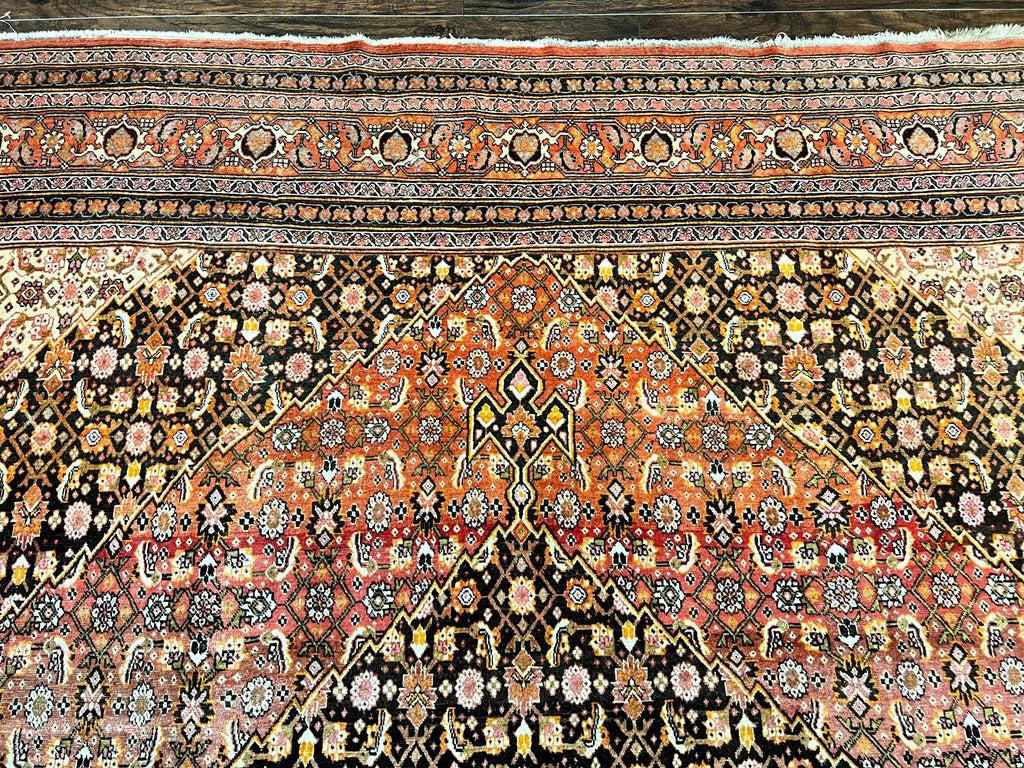 Rare Antique Persian Tabriz Rug 9x12, Red, Handmade, Wool