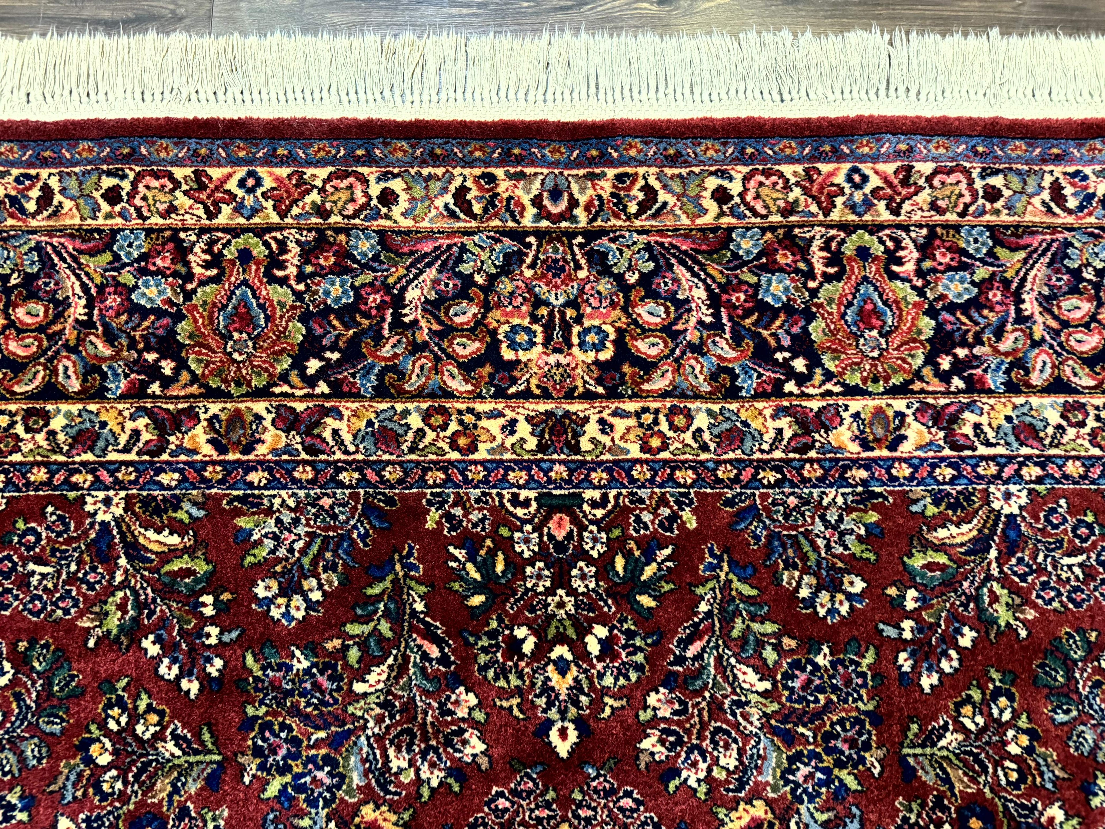 8.8 x 10.6 Karastan Red Sarouk Rug #785, Wool Pile Original 700 Series