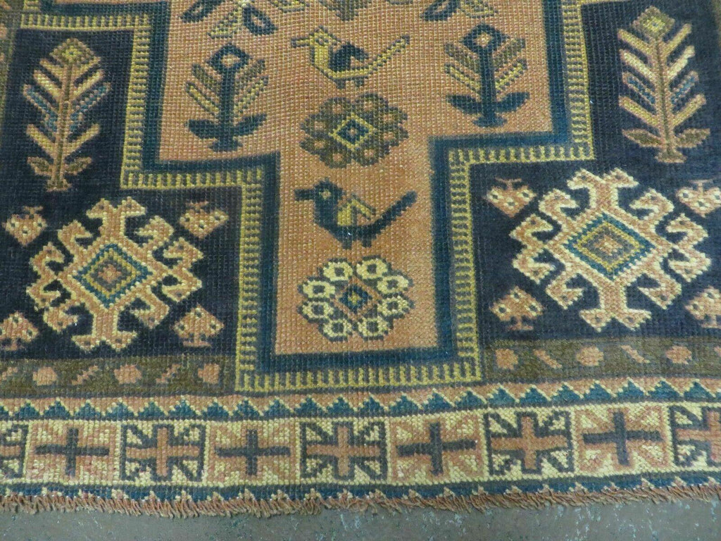 4' X 6' Antique Handmade Turkish Anatolian Wool Rug Camel Vegetable Dyes